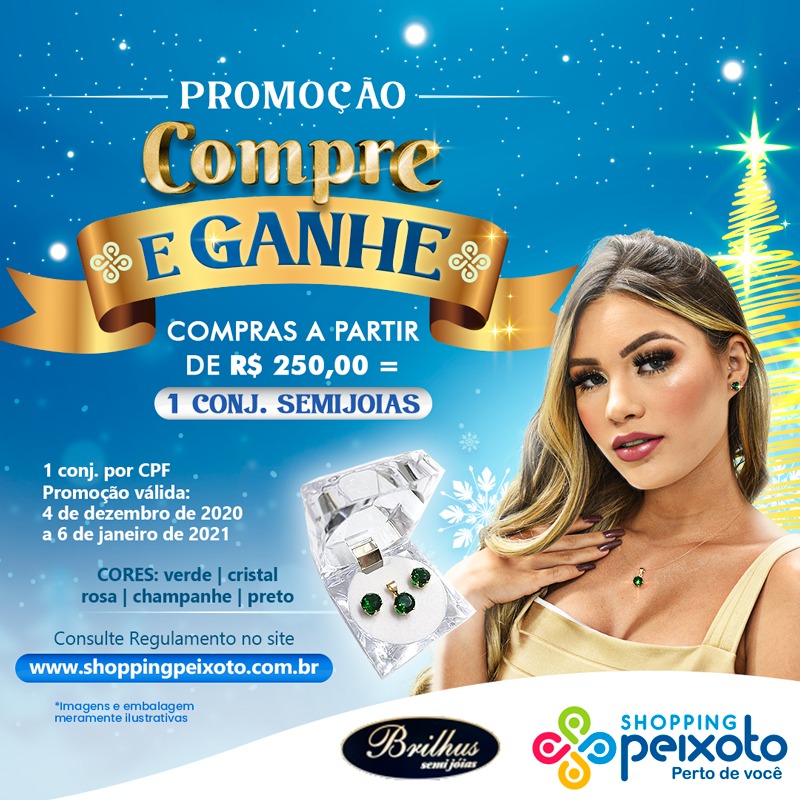 SHOPPING PEIXOTO LANÇA PROMOÇÃO DE NATAL – COMPRE E GANHE SEMIJOIAS