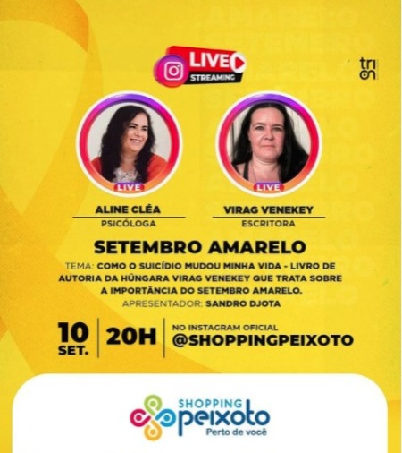 Nesta sexta-feira, 10/09, LIVE sobre o setembro amarelo.