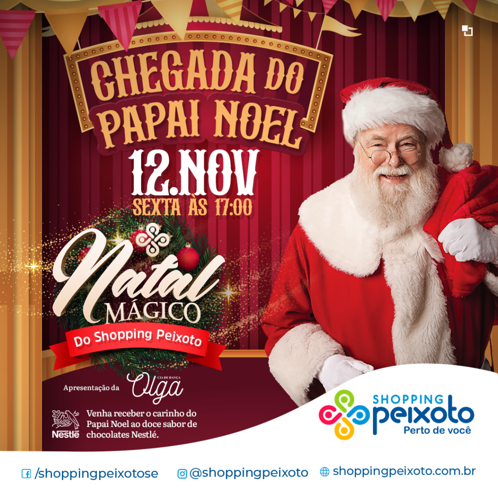 Ho Ho Ho…. Papai Noel está chegando no Shopping Peixoto.