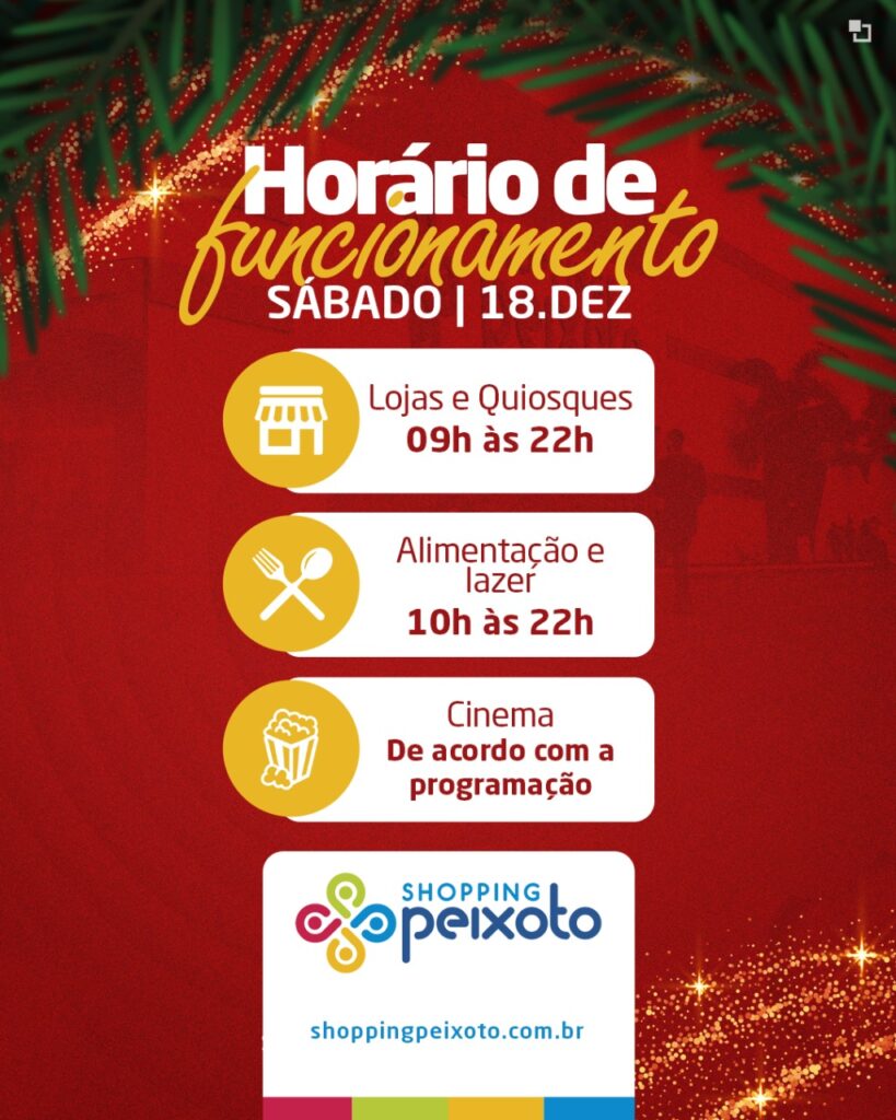 CONFIRA O HORÁRIO ESPECIAL DE FUNCIONAMENTO DESTE FIM DE SEMANA