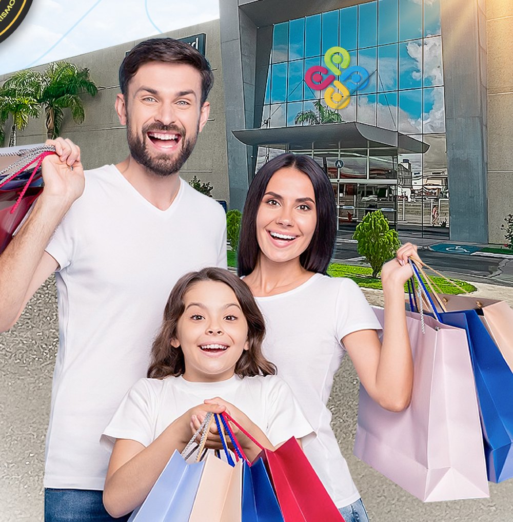 Família em compras no Shopping Peixoto